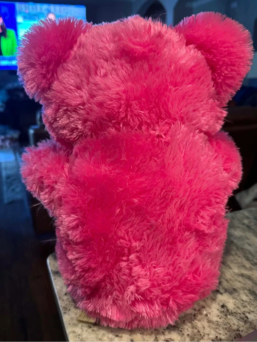 Plush Pink Teddy Bear Holding Heart Pillow – I Love You